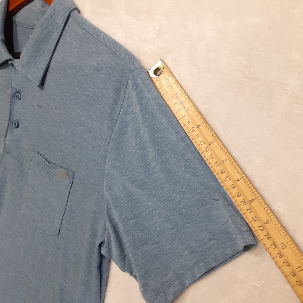 Huk Mens Waypoint Performance Polo Medium Blue Chest Pocket - Picture 4 of 8